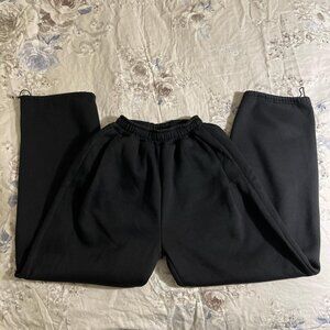 Thick Black Sweatpants Straight Fit w/ Cinchable Legs